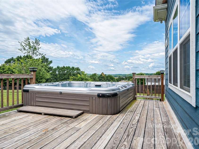 2725 Eagle Drive, Lincolnton, NC 28092.  MLS# CAR4387152, YatesRealty ID 27532. Back deck with virtual hot tub in place