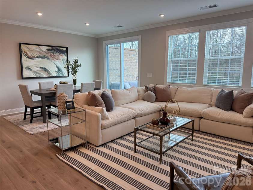 12046 Lavinia Lane, Charlotte, NC 28277.  MLS# CAR4280776, YatesRealty ID 27535. Great Room with Dining Room