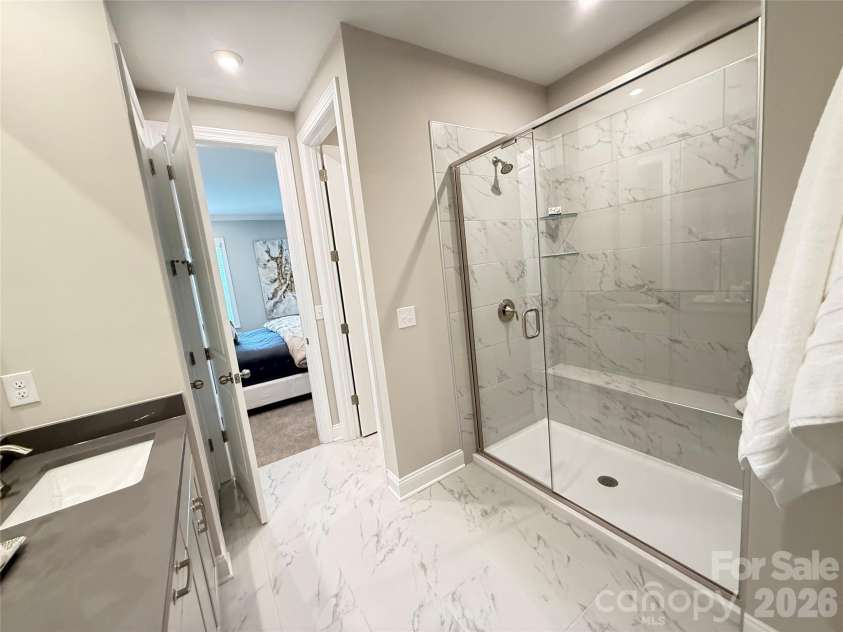 12046 Lavinia Lane, Charlotte, NC 28277.  MLS# CAR4280776, YatesRealty ID 27535. Primary Bathroom with Spa Shower