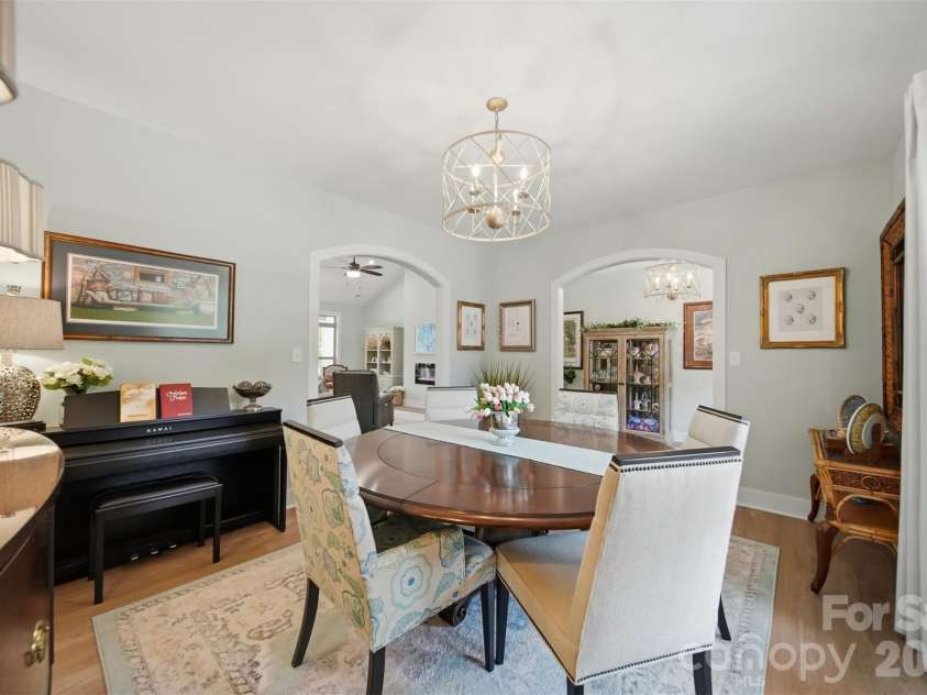 111 Lakefront Drive, Connelly Springs, NC 28612.  MLS# CAR4382990, YatesRealty ID 27563. Dining room with custom lighting 