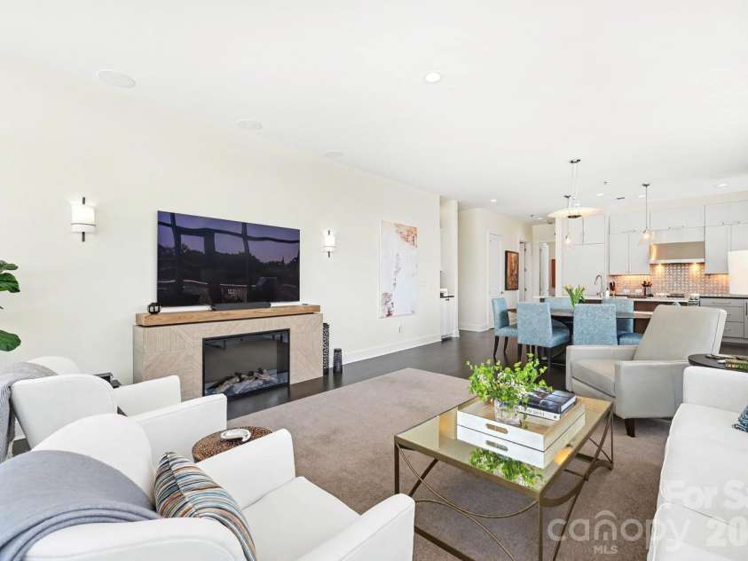 1100 Metropolitan Avenue, Charlotte, NC 28204.  MLS# CAR4378090, YatesRealty ID 27565. Living space with modern fireplace