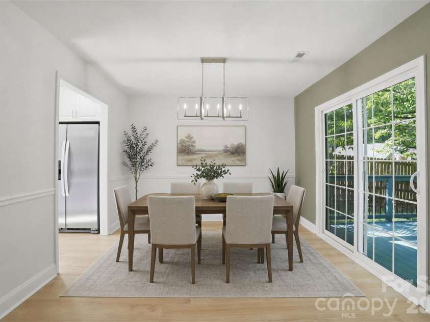 9212 Plashet Lane, Mint Hill, NC 28227.  MLS# CAR4383921, YatesRealty ID 27573. Dining Room Virtually Staged