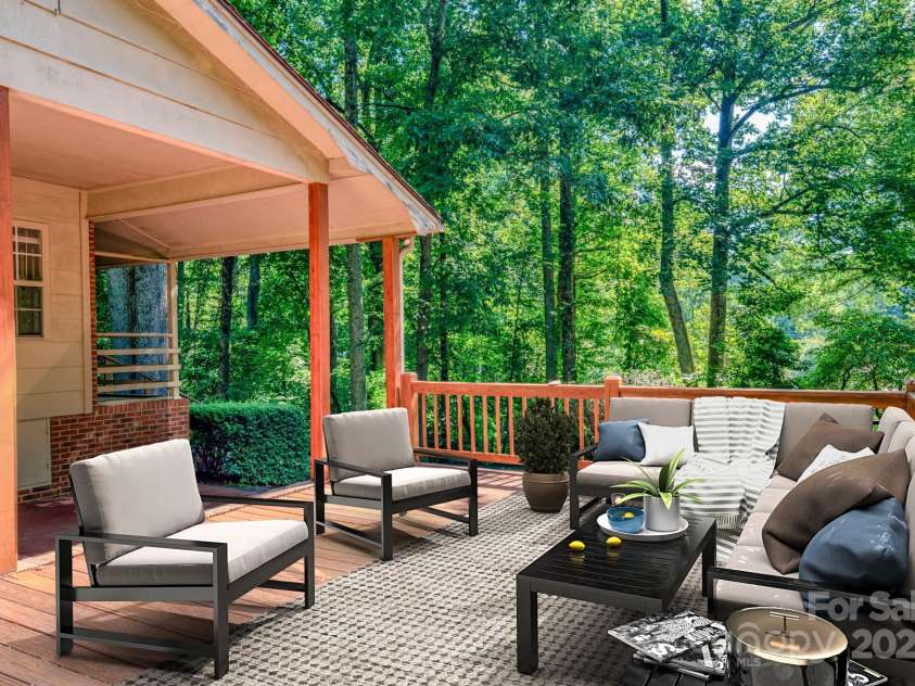 17 Sitar Lane, Saluda, NC 28773.  MLS# CAR4284532, YatesRealty ID 27590. This deck is virtually staged