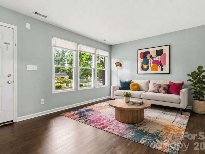 1248 Rosada Drive, Charlotte, NC 28213.  MLS# CAR4386862, YatesRealty ID 27594. Virtually Staged Living Room