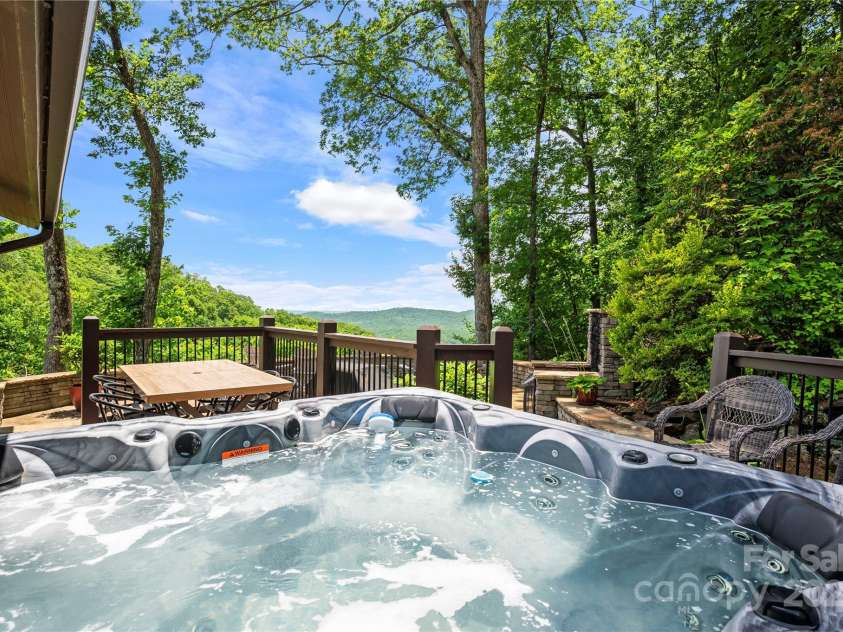 2045 Hogback Mountain Road, Tryon, NC 28782.  MLS# CAR4272415, YatesRealty ID 27598. Spa with Year Round Mountain Views!