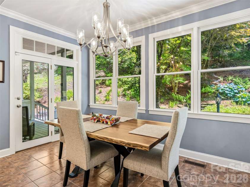 243 Poplar Lane, Pisgah Forest, NC 28712.  MLS# CAR4386955, YatesRealty ID 27648. Dinning area open to kitchen