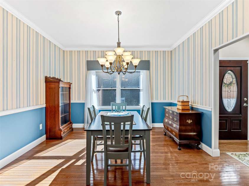 872 Aberdeen Lane, Pisgah Forest, NC 28768.  MLS# CAR4231636, YatesRealty ID 27659. Sunny Dining Room near  foyer