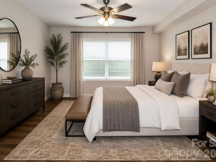 6043 Green Forest Drive, Charlotte, NC 28212.  MLS# CAR4385664, YatesRealty ID 27662. Virtually Staged Primary Bedroom