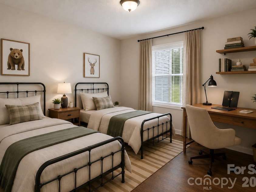 6043 Green Forest Drive, Charlotte, NC 28212.  MLS# CAR4385664, YatesRealty ID 27662. Virtually Staged Second Bedroom