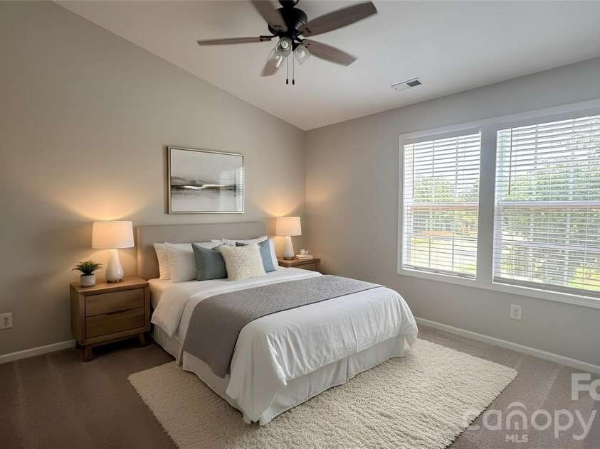 4071 Center Place Drive, Harrisburg, NC 28075.  MLS# CAR4380893, YatesRealty ID 27667. Virtually Staged Primary Bedroom