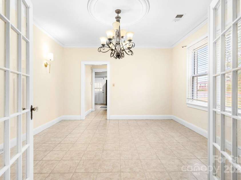 3635 Tryon Courthouse Road, Cherryville, NC 28021.  MLS# CAR4197804, YatesRealty ID 2767. French Doors Dinning Room