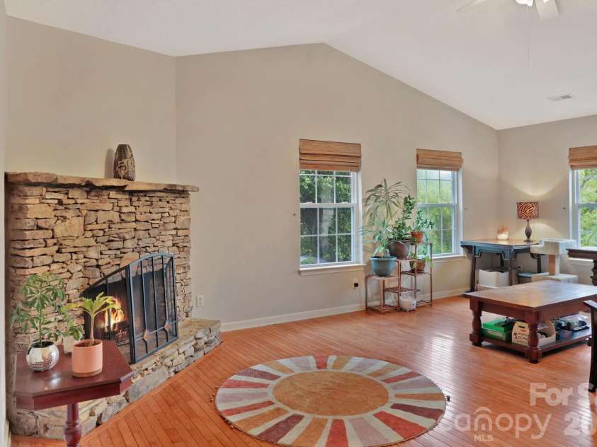 1798 New Stock Road, Weaverville, NC 28787.  MLS# CAR4379856, YatesRealty ID 27678. Fireplace in the living room.