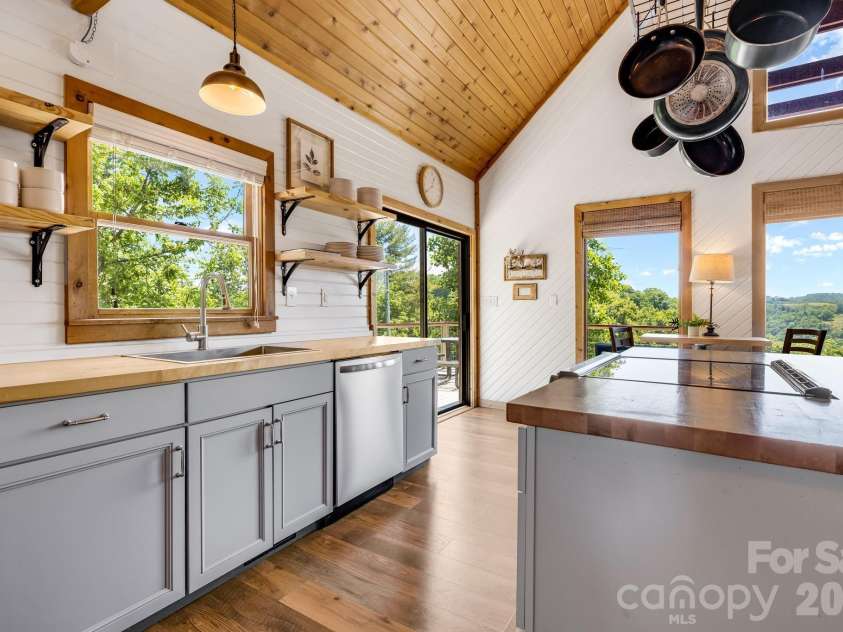 694 Boulder Road, Marshall, NC 28753.  MLS# CAR4384488, YatesRealty ID 27681. Gorgeous views from the kitchen