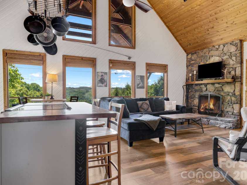 694 Boulder Road, Marshall, NC 28753.  MLS# CAR4384488, YatesRealty ID 27681. Light filled Kitchen and Great Room