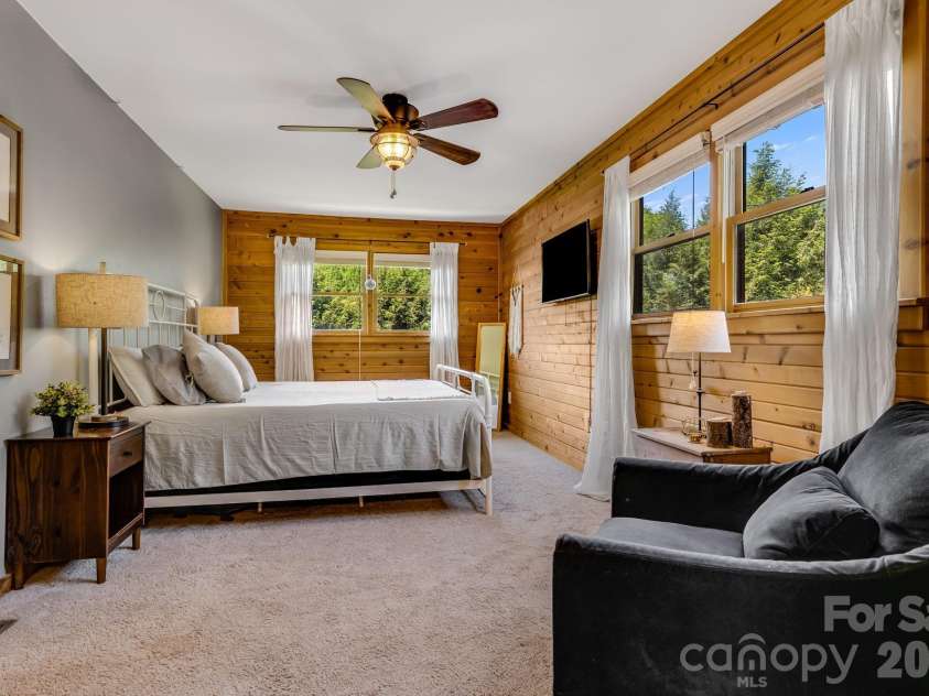 694 Boulder Road, Marshall, NC 28753.  MLS# CAR4384488, YatesRealty ID 27681. Light filled main bedroom.