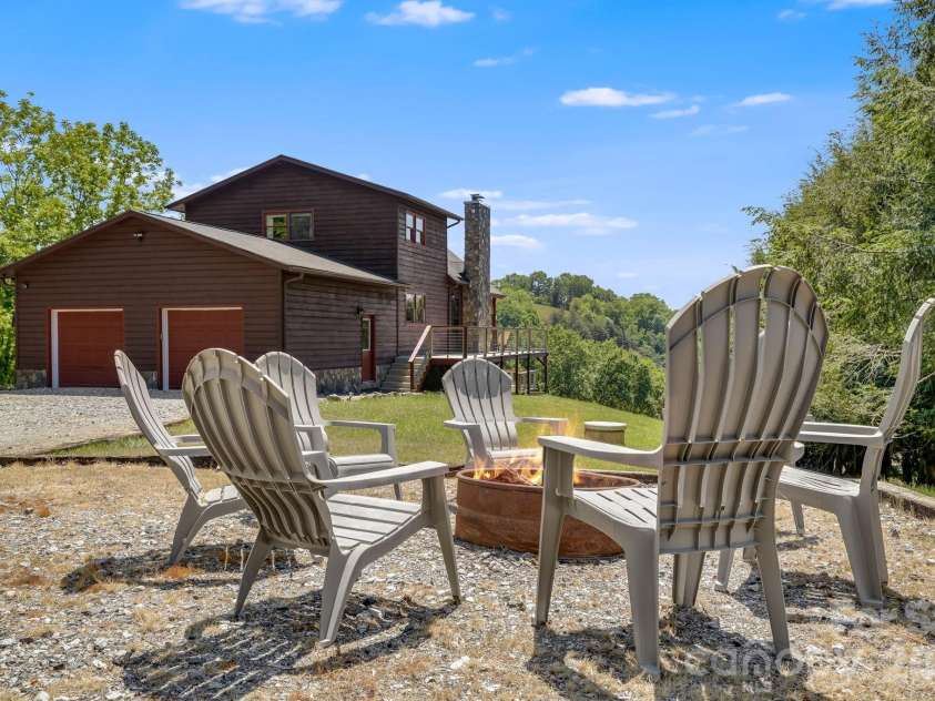 694 Boulder Road, Marshall, NC 28753.  MLS# CAR4384488, YatesRealty ID 27681. Views from the fire pit. 