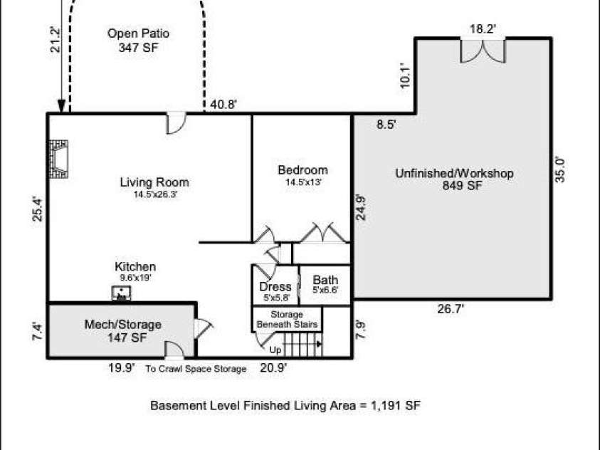 201 Skytop Farm Lane, Hendersonville, NC 28791.  MLS# CAR4387664, YatesRealty ID 27689. Basement Layout