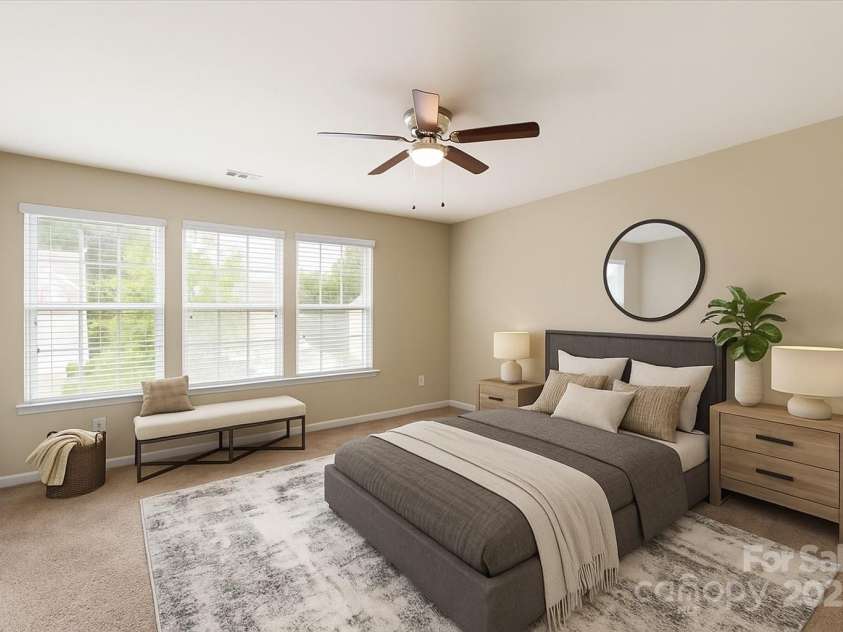 2515 Walnut Forest Drive, Charlotte, NC 28216.  MLS# CAR4260592, YatesRealty ID 27696. Bedroom 2 has 3 windows providing lots of natural light