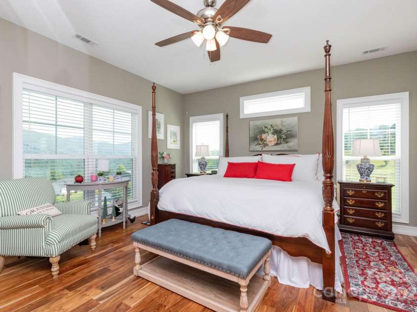 605 Red Bank Road, Waynesville, NC 28786.  MLS# CAR4277053, YatesRealty ID 27707. Primary bedroom with mountain views