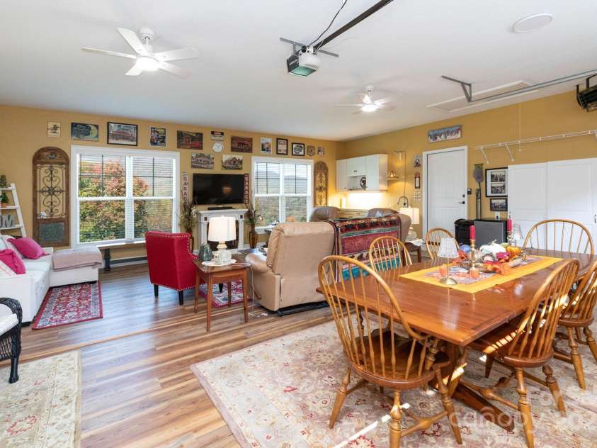605 Red Bank Road, Waynesville, NC 28786.  MLS# CAR4313671, YatesRealty ID 27707. Another view of the garage showing the newly added heater and ceiling fans.  