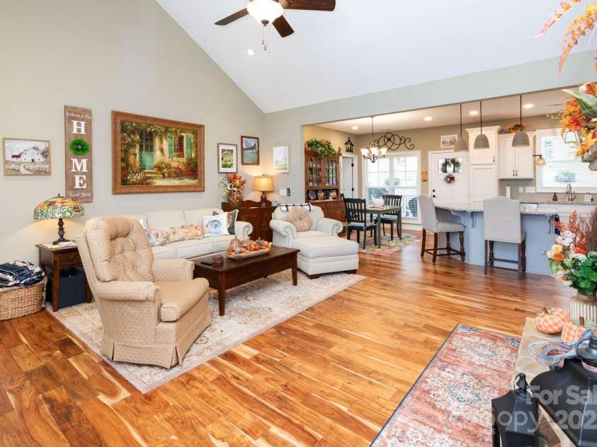 605 Red Bank Road, Waynesville, NC 28786.  MLS# CAR4313671, YatesRealty ID 27707. View of the Living Area from the fireplace.