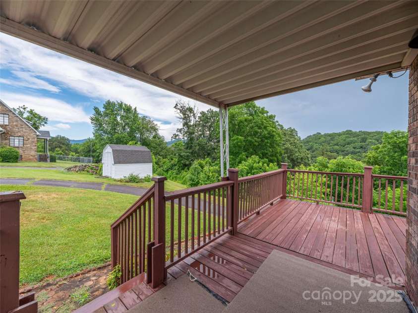 644 Canton Road, Canton, NC 28716.  MLS# CAR4281157, YatesRealty ID 27734. Back Porch, Shed in View