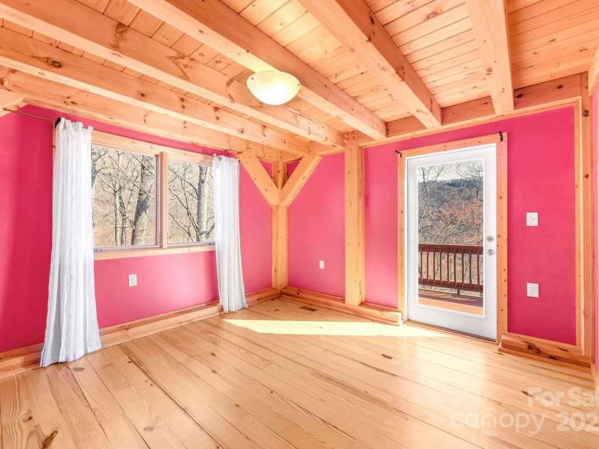 35 Great Aspen Way, Black Mountain, NC 28711.  MLS# CAR4243121, YatesRealty ID 27735. Bedroom 2 with Deck