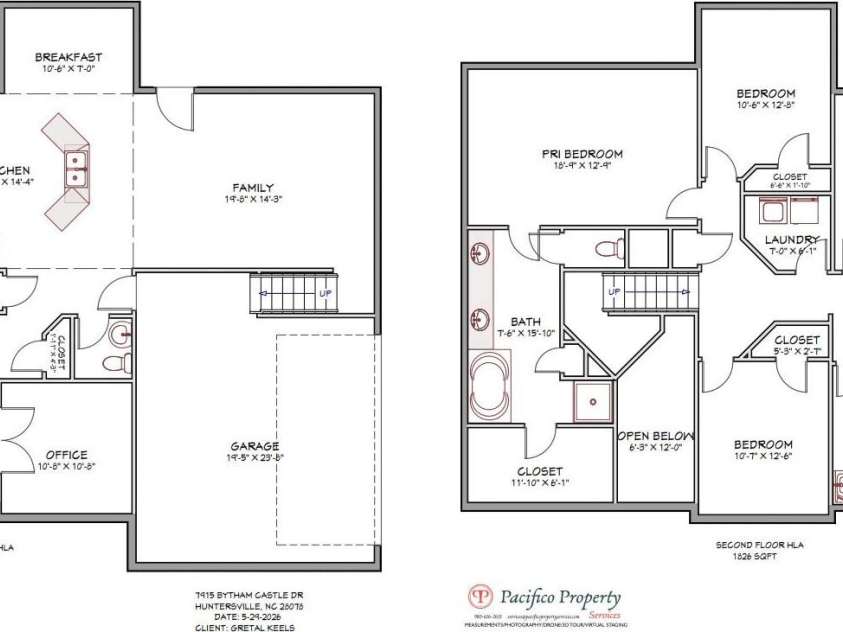 7915 Bytham Castle Drive, Huntersville, NC 28078.  MLS# CAR4380718, YatesRealty ID 27750. Floor plan