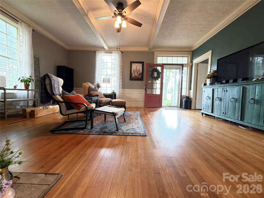 1417 Melrose Drive, Shelby, NC 28152.  MLS# CAR4386455, YatesRealty ID 27772. Living room view from dining room.