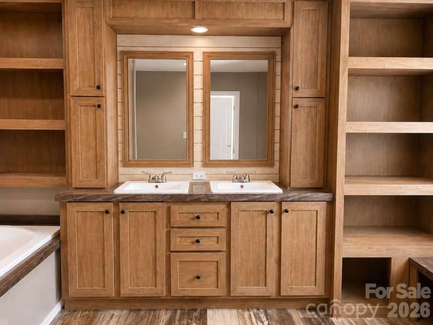 530 Overcash Road, Salisbury, NC 28147.  MLS# CAR4387875, YatesRealty ID 27809. Main bathroom double vanities before move in
