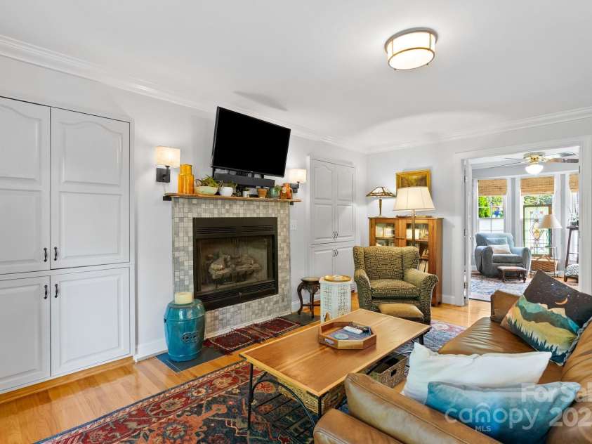 50 Pinerose Drive, Weaverville, NC 28787.  MLS# CAR4255853, YatesRealty ID 27829. Living Room w/Fireplace