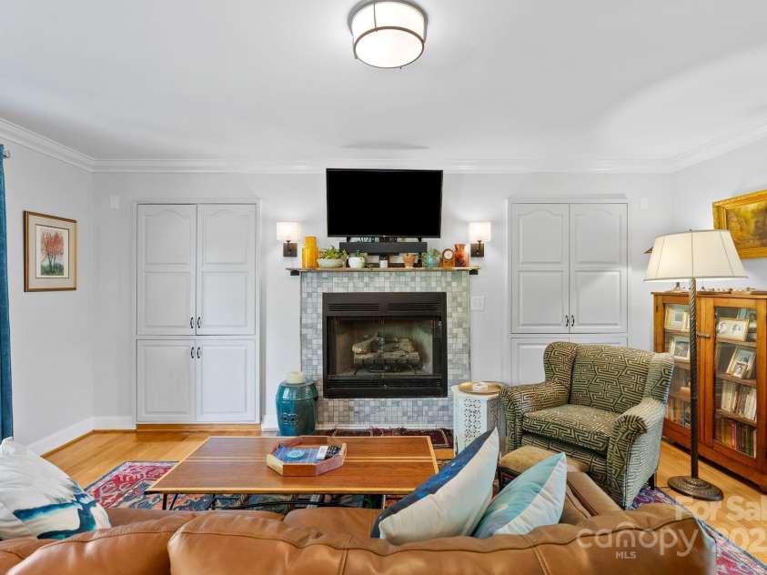 50 Pinerose Drive, Weaverville, NC 28787.  MLS# CAR4255853, YatesRealty ID 27829. Living Room w/Fireplace