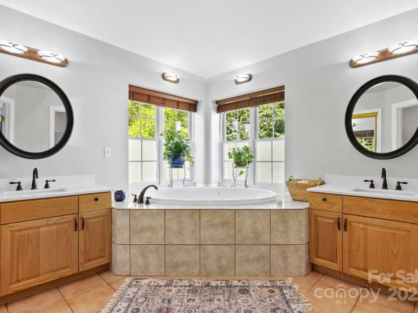 50 Pinerose Drive, Weaverville, NC 28787.  MLS# CAR4255853, YatesRealty ID 27829. Primary Ensuite Bathroom - Two Vanities
