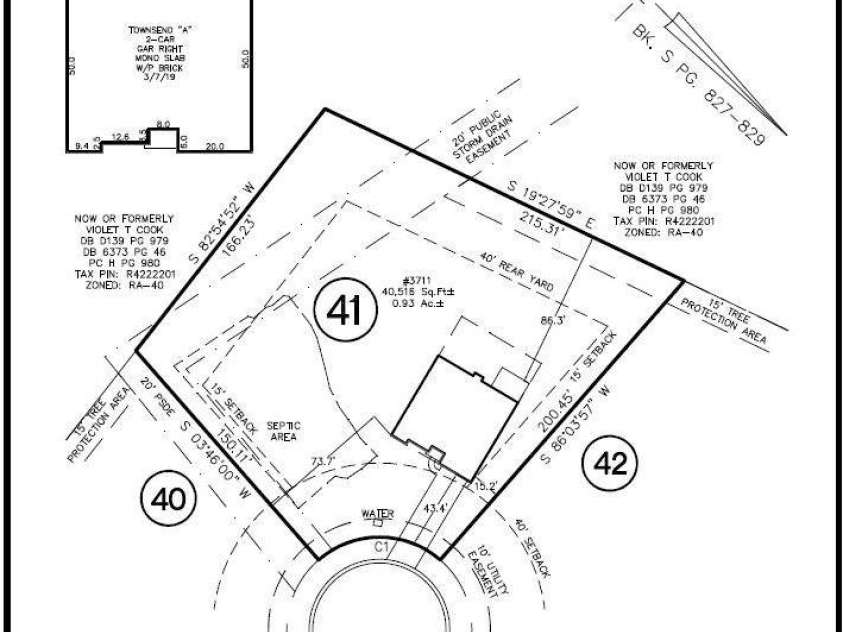 3711 Roughedge Drive, Monroe, NC 28112.  MLS# CAR4342569, YatesRealty ID 27845. Plot map