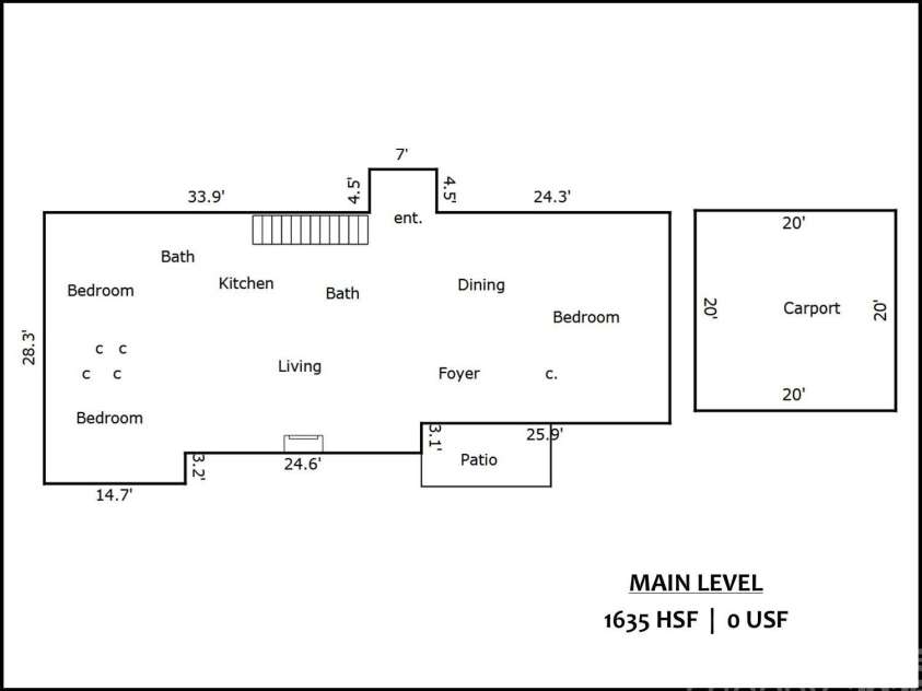 1810 13th Avenue, Hickory, NC 28601.  MLS# CAR4264694, YatesRealty ID 27895. Floor Plan Main Level