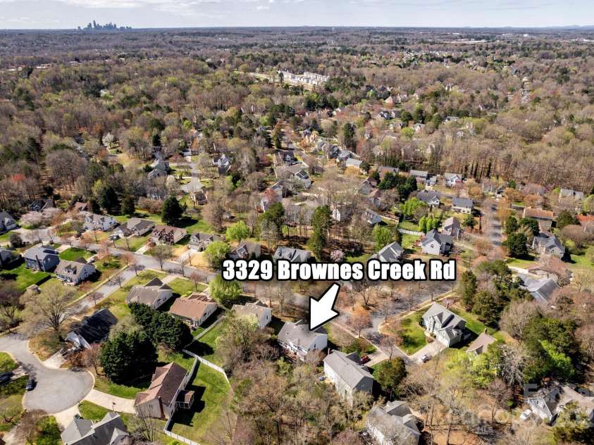 3329 Brownes Creek Road, Charlotte, NC 28269.  MLS# CAR4232626, YatesRealty ID 2790. Aerial view