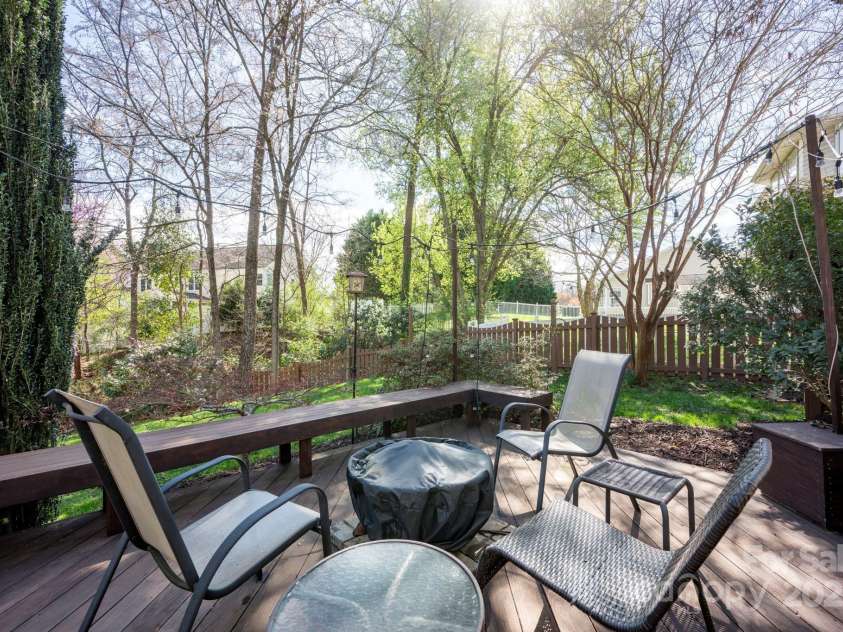 3329 Brownes Creek Road, Charlotte, NC 28269.  MLS# CAR4232626, YatesRealty ID 2790. Lower deck with view of the backyard