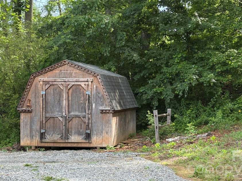 351 Mag Sluder Road, Alexander, NC 28701.  MLS# CAR4385877, YatesRealty ID 27928. Barn Style Storage Shed