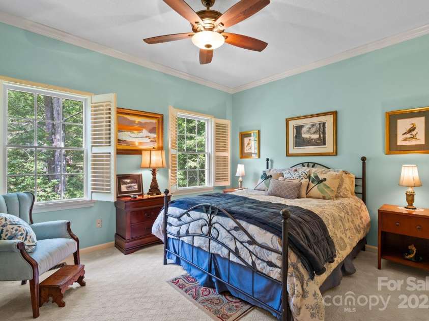 113 Fox Cross Drive, Brevard, NC 28712.  MLS# CAR4283870, YatesRealty ID 27930. Guest bedroom, separated from the primary - privacy for both rooms