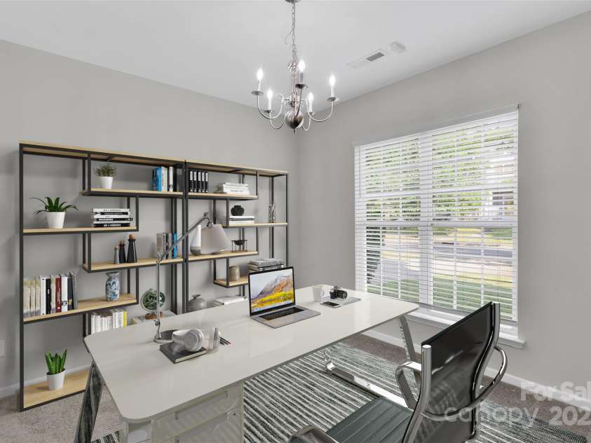 1821 Ethel Guest Lane, Charlotte, NC 28206.  MLS# CAR4276881, YatesRealty ID 27963. Flex space could be the home office space you need (virtually staged)