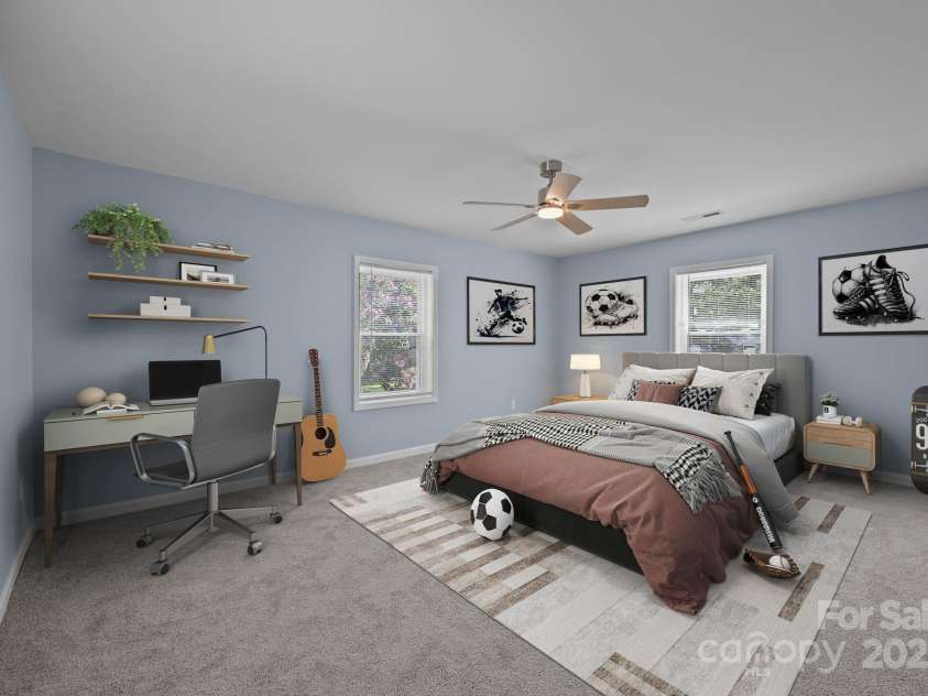 593 Cedar Creek Road, Biscoe, NC 27209.  MLS# CAR4214705, YatesRealty ID 27965. Virtually staged - Bedroom 3