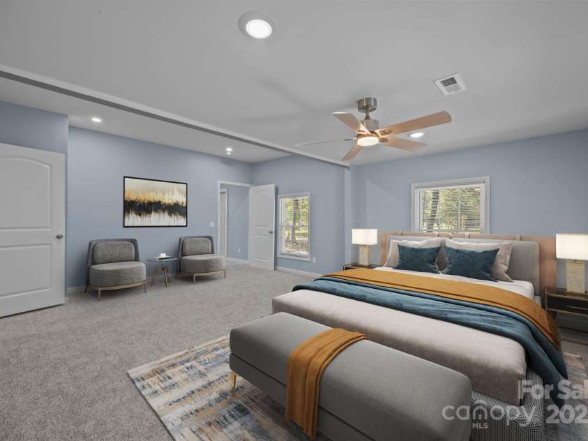 593 Cedar Creek Road, Biscoe, NC 27209.  MLS# CAR4214705, YatesRealty ID 27965. Virtually staged - Primary Bedroom