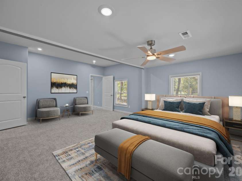 593 Cedar Creek Road, Biscoe, NC 27209.  MLS# CAR4214705, YatesRealty ID 27965. Virtually staged - Primary Bedroom