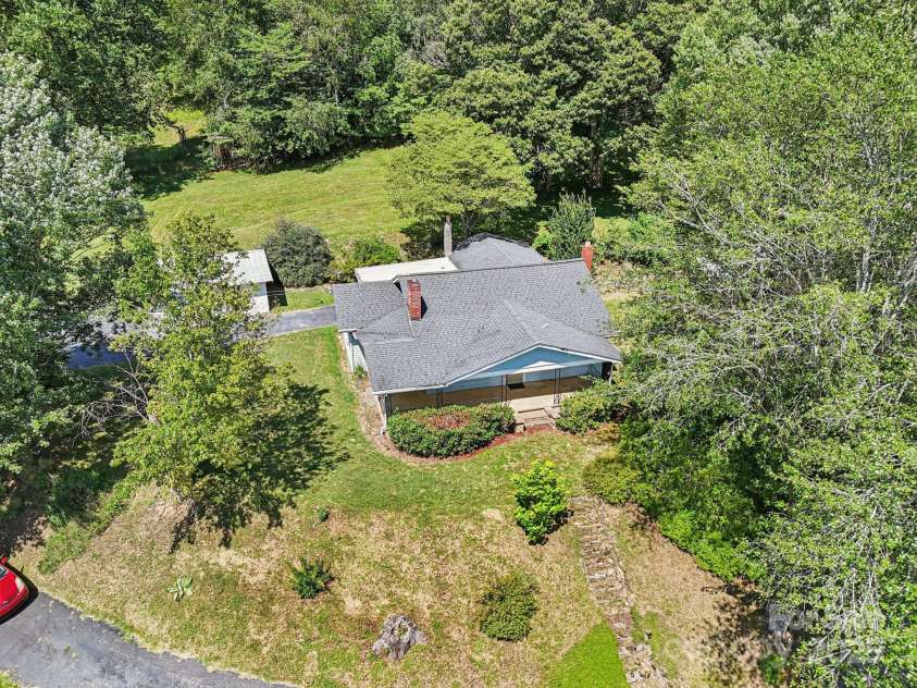 203 Beaverdam Road, Candler, NC 28715.  MLS# CAR4282589, YatesRealty ID 27973. Overhead view of roof