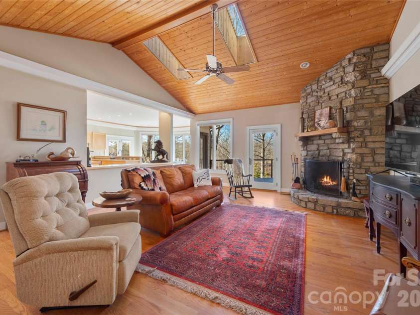 1552 Bear Creek Road, Leicester, NC 28748.  MLS# CAR4340462, YatesRealty ID 2799. Wood clad ceilings