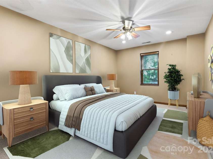 307 #7 Blue Ridge Drive, Marion, NC 28752.  MLS# CAR4298364, YatesRealty ID 28. Lower Bedroom 1 virtually staged