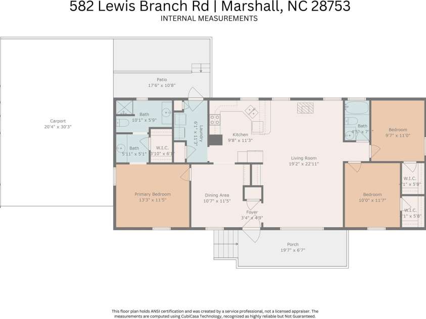 582 Lewis Branch Road, Marshall, NC 28753.  MLS# CAR4284450, YatesRealty ID 28023. 
