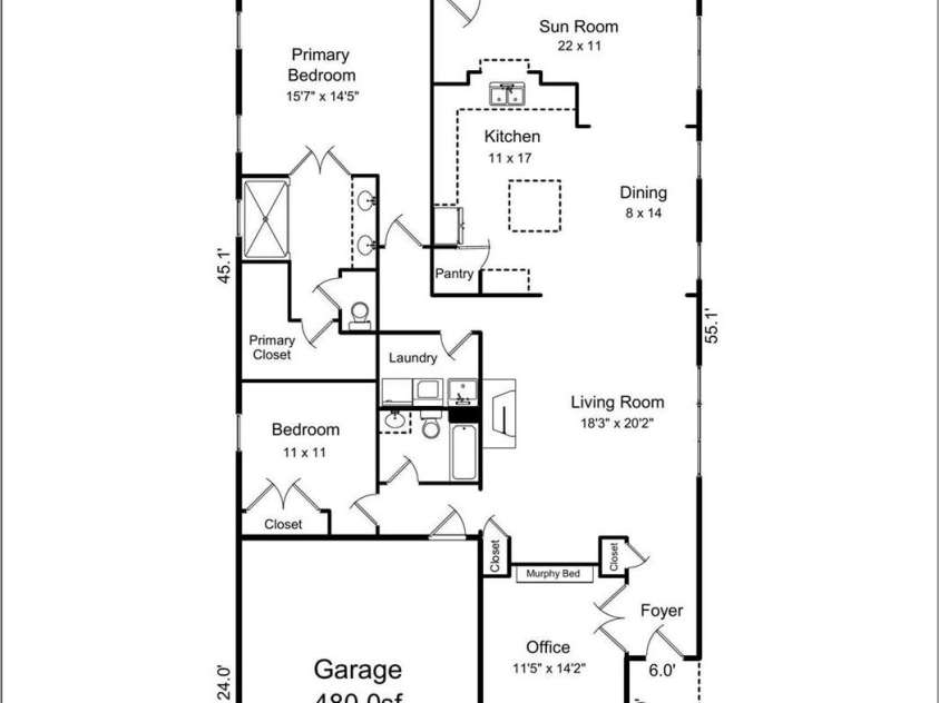 5527 Cheerful Lane, Charlotte, NC 28215.  MLS# CAR4275434, YatesRealty ID 28049. Floorplan- Garage has epoxy flooring and there is wide plank LVP throughout- no carpet!