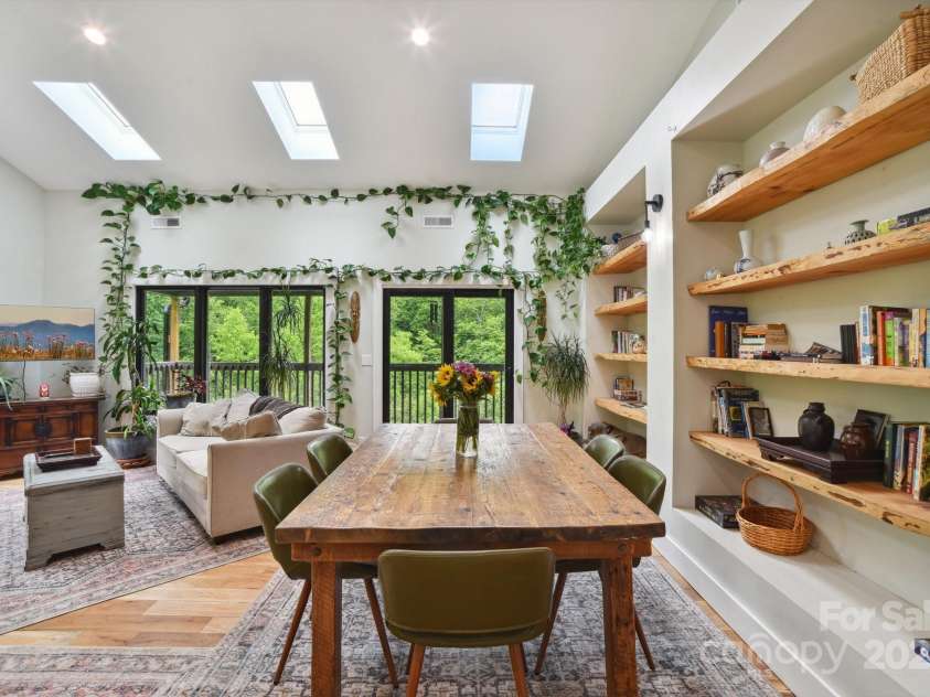 906 Merrills Cove Road, Asheville, NC 28803.  MLS# CAR4264221, YatesRealty ID 28089. Custom built in wooden shelving