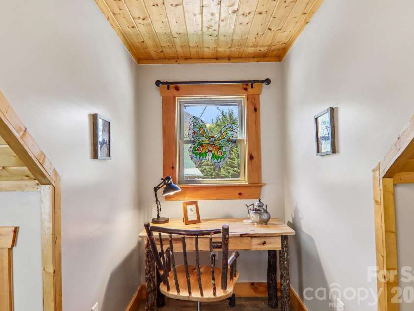 589 Panoramic Loop, Maggie Valley, NC 28751.  MLS# CAR4372216, YatesRealty ID 28097. Desk in loft
